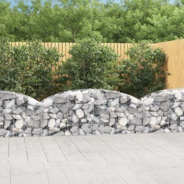 vidaXL Coș gabion arcuit 200x50x60/80 cm fier galvanizat