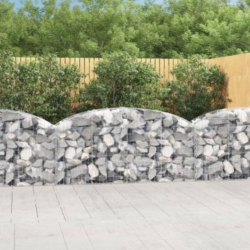 vidaXL Coș gabion arcuit 200x50x80/100 cm fier galvanizat