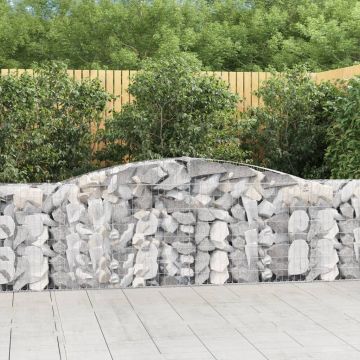 vidaXL Coșuri gabion arcuite 10 buc, 400x30x100/120 cm fier galvanizat