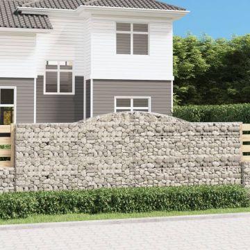 vidaXL Coșuri gabion arcuite 10 buc. 400x30x140/160 cm fier galvanizat