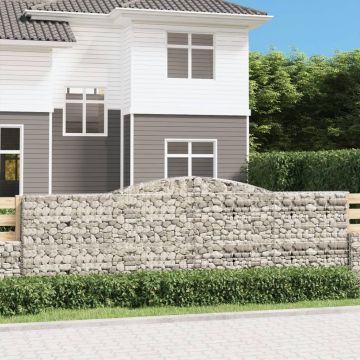 vidaXL Coșuri gabion arcuite 10 buc, 400x50x120/140cm, fier galvanizat