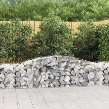 vidaXL Coșuri gabion arcuite 10 buc, 400x50x60/80 cm, fier galvanizat