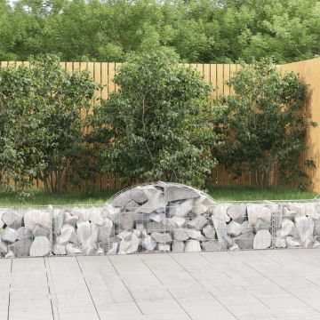 vidaXL Coșuri gabion arcuite 12 buc, 200x30x40/60 cm, fier galvanizat