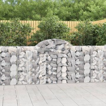 vidaXL Coșuri gabion arcuite 14 buc, 200x30x100/120 cm fier galvanizat