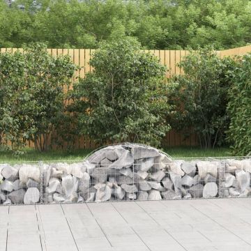 vidaXL Coșuri gabion arcuite 2 buc, 200x50x40/60 cm, fier galvanizat
