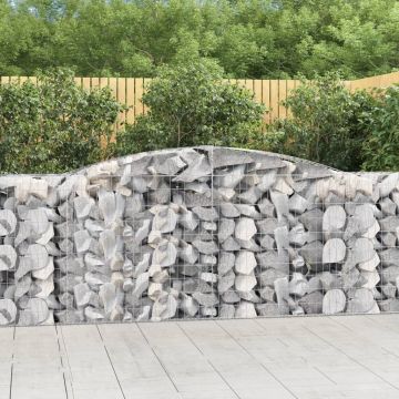 vidaXL Coșuri gabion arcuite 2 buc, 400x50x100/120 cm fier galvanizat