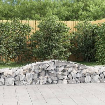 vidaXL Coșuri gabion arcuite 2 buc, 400x50x40/60 cm, fier galvanizat