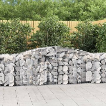 vidaXL Coșuri gabion arcuite 2 buc, 400x50x80/100 cm, fier galvanizat