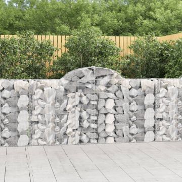 vidaXL Coșuri gabion arcuite 20 buc, 200x30x100/120 cm fier galvanizat