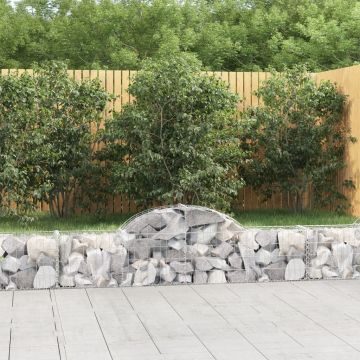 vidaXL Coșuri gabion arcuite 3 buc, 200x30x40/60 cm, fier galvanizat