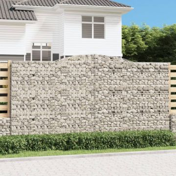 vidaXL Coșuri gabion arcuite, 3 buc 400x50x200/220 cm, fier galvanizat