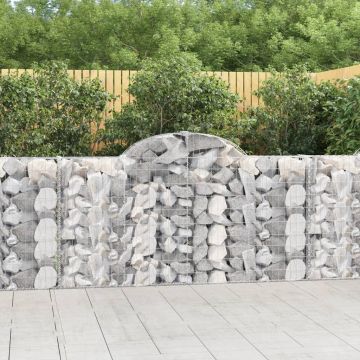 vidaXL Coșuri gabion arcuite 30 buc, 200x30x100/120 cm fier galvanizat