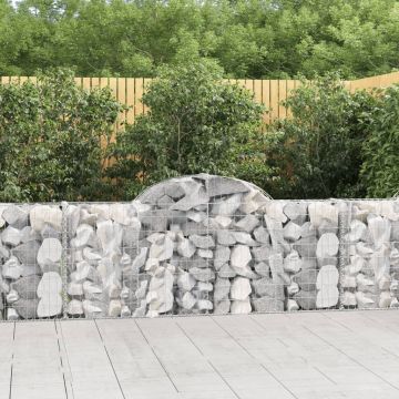 vidaXL Coșuri gabion arcuite 4 buc, 200x30x80/100cm, fier galvanizat