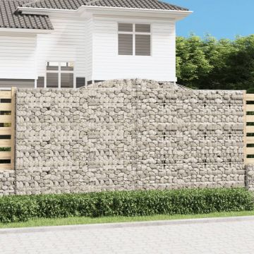 vidaXL Coșuri gabion arcuite 4 buc. 400x30x200/220 cm fier galvanizat