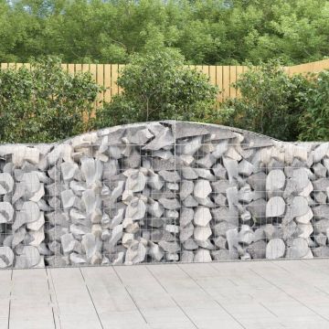 vidaXL Coșuri gabion arcuite 4 buc, 400x50x100/120 cm fier galvanizat