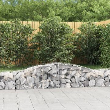 vidaXL Coșuri gabion arcuite 4 buc, 400x50x40/60 cm, fier galvanizat