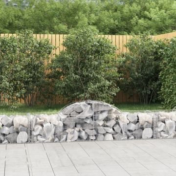 vidaXL Coșuri gabion arcuite 5 buc, 200x50x40/60 cm, fier galvanizat