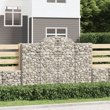 vidaXL Coșuri gabion arcuite 7 buc, 200x30x140/160cm, fier galvanizat