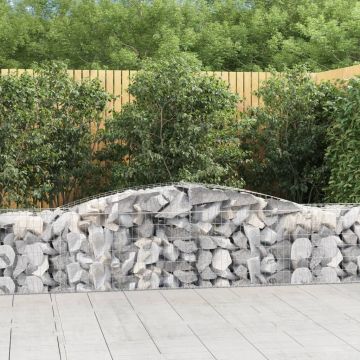 vidaXL Coșuri gabion arcuite 7 buc, 400x50x60/80 cm, fier galvanizat