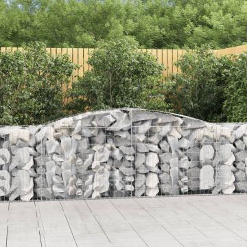 vidaXL Coșuri gabion arcuite 8 buc, 400x50x80/100 cm, fier galvanizat