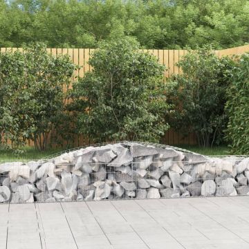 vidaXL Coșuri gabion arcuite 9 buc, 400x50x40/60 cm, fier galvanizat