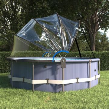 vidaXL Dom pentru piscină cu suport rotund, 406x203 cm, PVC