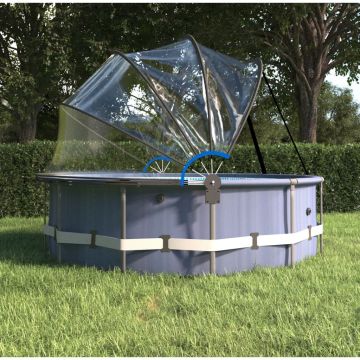 vidaXL Dom pentru piscină cu suport rotund, 500x250 cm, PVC