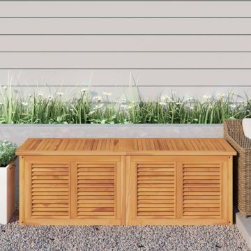 vidaXL Ladă depozitare grădină cu geantă, 150x50x53 cm, lemn masiv tec