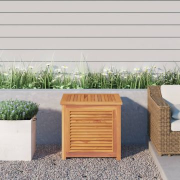 vidaXL Ladă depozitare grădină cu geantă, 60x50x58 cm, lemn masiv tec