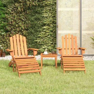 vidaXL Set mobilier de grădină Adirondack, 3 piese, lemn masiv acacia