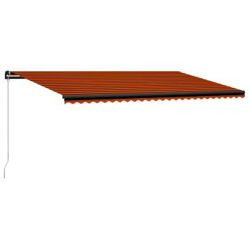 vidaXL Copertină retractabilă manual, portocaliu și maro, 600 x 300 cm