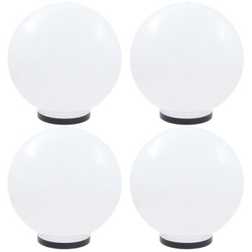 vidaXL Lămpi glob cu LED, 4 buc., 40 cm, PMMA, sferic