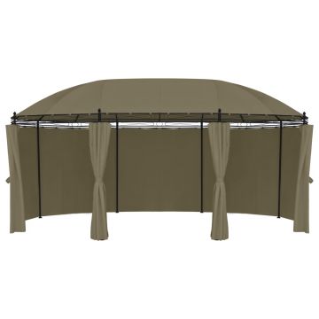 vidaXL Pavilion cu perdele, gri taupe, 520x349x255 cm, 180 g/m²