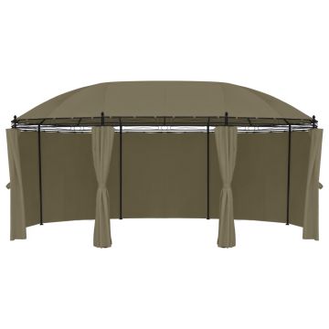 vidaXL Pavilion cu perdele, gri taupe, 520x349x255 cm, 180 g/m²