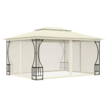 vidaXL Pavilion cu plase, crem, 300 x 400 x 265 cm