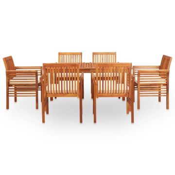 vidaXL Set mobilier de exterior cu perne 7 piese lemn masiv de acacia