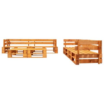 vidaXL Set mobilier grădină din paleți, 6 piese, maro miere, lemn