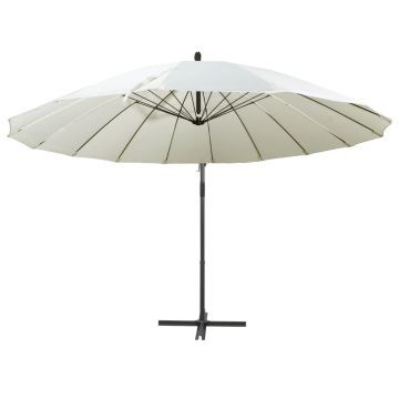 vidaXL Umbrelă de soare suspendată, alb, 3 m, stâlp de aluminiu