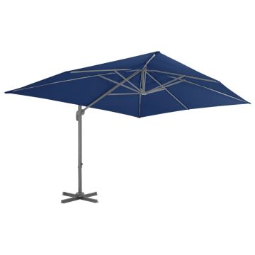 vidaXL Umbrelă suspendată cu stâlp din aluminiu albastru azuriu 4x3 m