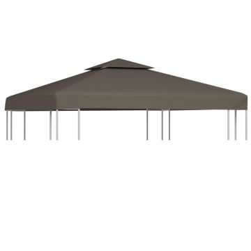 Acoperis de pavilion, 2 niveluri, gri taupe, 3x3 m, 310 g/m²