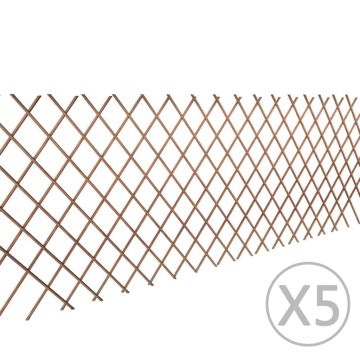 Gard cu zabrele, 5 buc.,180 x 90 cm, salcie