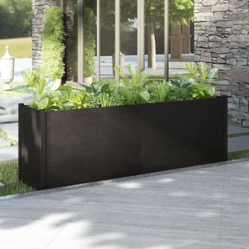 Jardiniera de gradina, negru, 200x50x70 cm, lemn masiv de pin