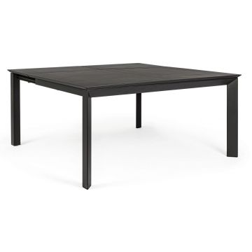 Masa extensibila pentru gradina/terasa Konnor, Bizzotto, 160 x 110/160 x 77.5 cm, aluminiu, gri carbune