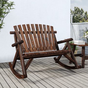 vidaXL Bancă balansoar cu 2 locuri, 123x96x102 cm, lemn masiv molid