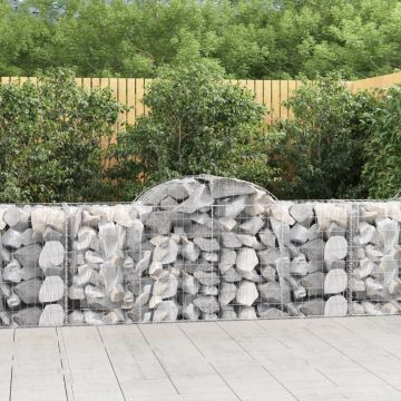 vidaXL Coș gabion arcuit 200x50x80/100 cm fier galvanizat