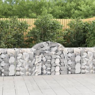 vidaXL Coșuri gabion arcuite 10 buc, 200x30x80/100cm, fier galvanizat