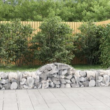 vidaXL Coșuri gabion arcuite 3 buc, 200x50x40/60 cm, fier galvanizat