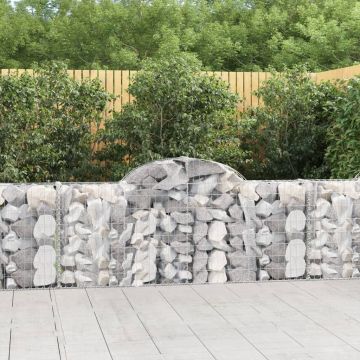 vidaXL Coșuri gabion arcuite 40 buc, 200x30x80/100 cm, fier galvanizat