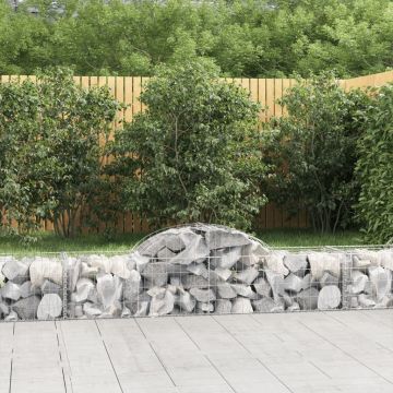 vidaXL Coșuri gabion arcuite 8 buc, 200x50x40/60 cm, fier galvanizat