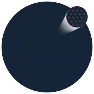 vidaXL Folie solară plutitoare piscină, 300 cm, PE, negru/albastru